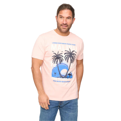 Pink - Side - Bewley & Ritch Mens Malwaves Relaxed Fit T-Shirt