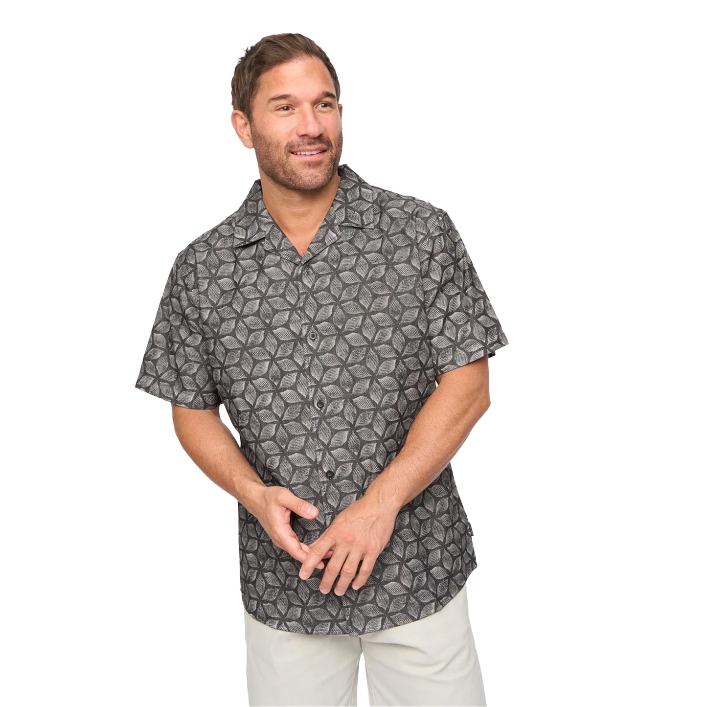 Black Print - Side - Bewley & Ritch Mens Caladium Short-Sleeved Shirt