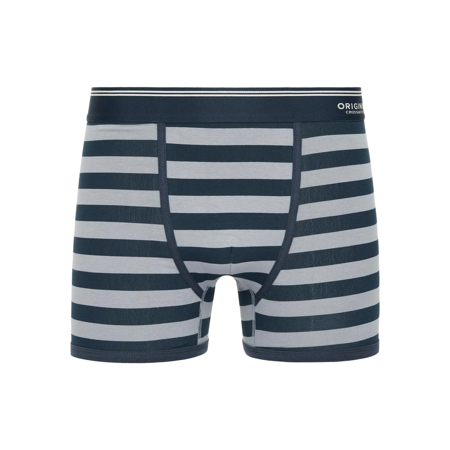 Blue - Side - Crosshatch Mens Linatrix Boxer Shorts (Pack of 5)