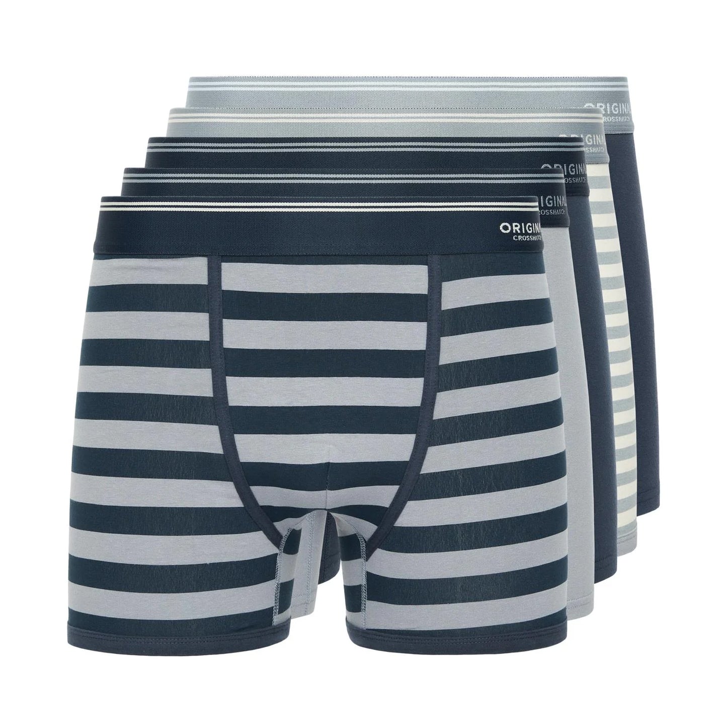 Blue - Front - Crosshatch Mens Linatrix Boxer Shorts (Pack of 5)
