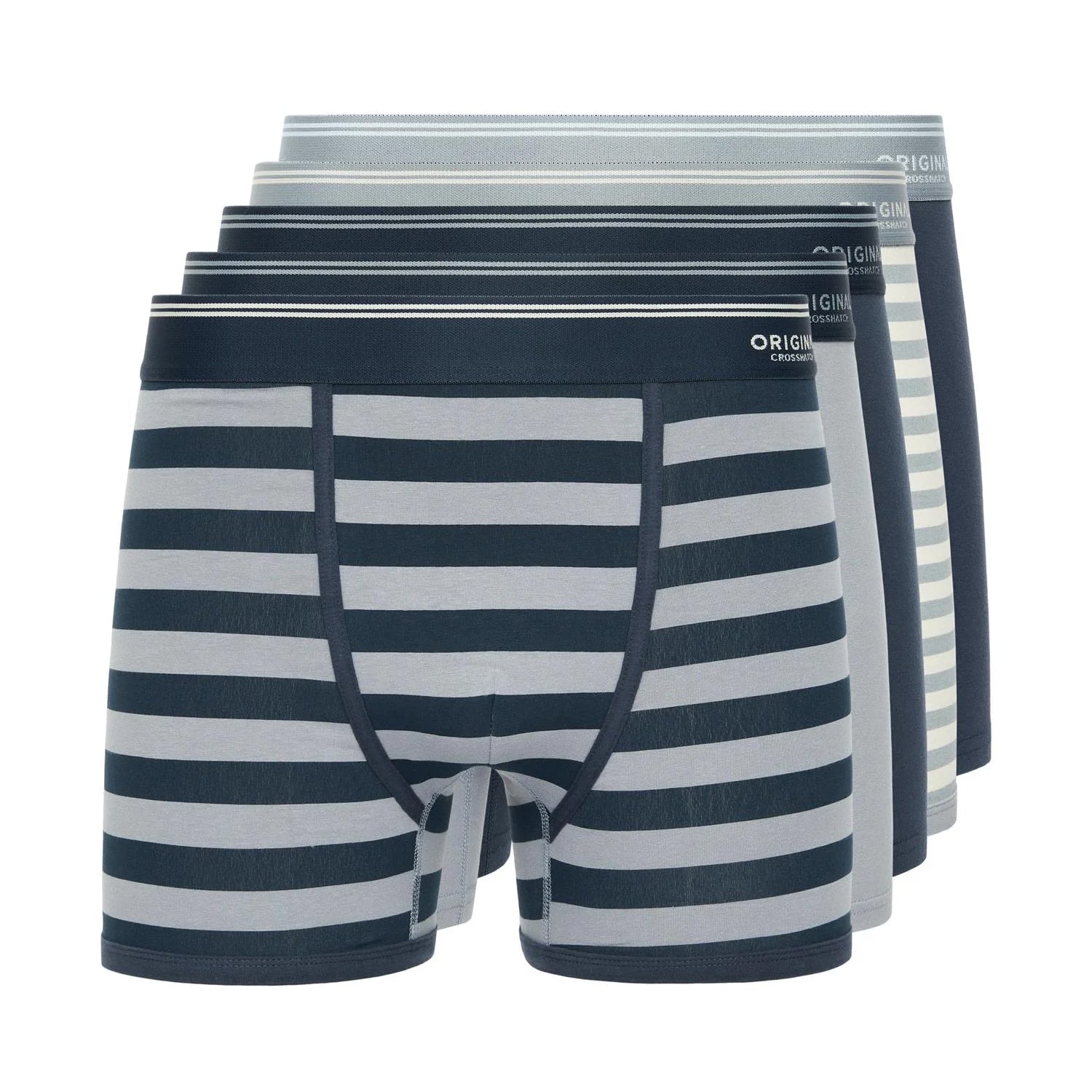 Blue - Front - Crosshatch Mens Linatrix Boxer Shorts (Pack of 5)