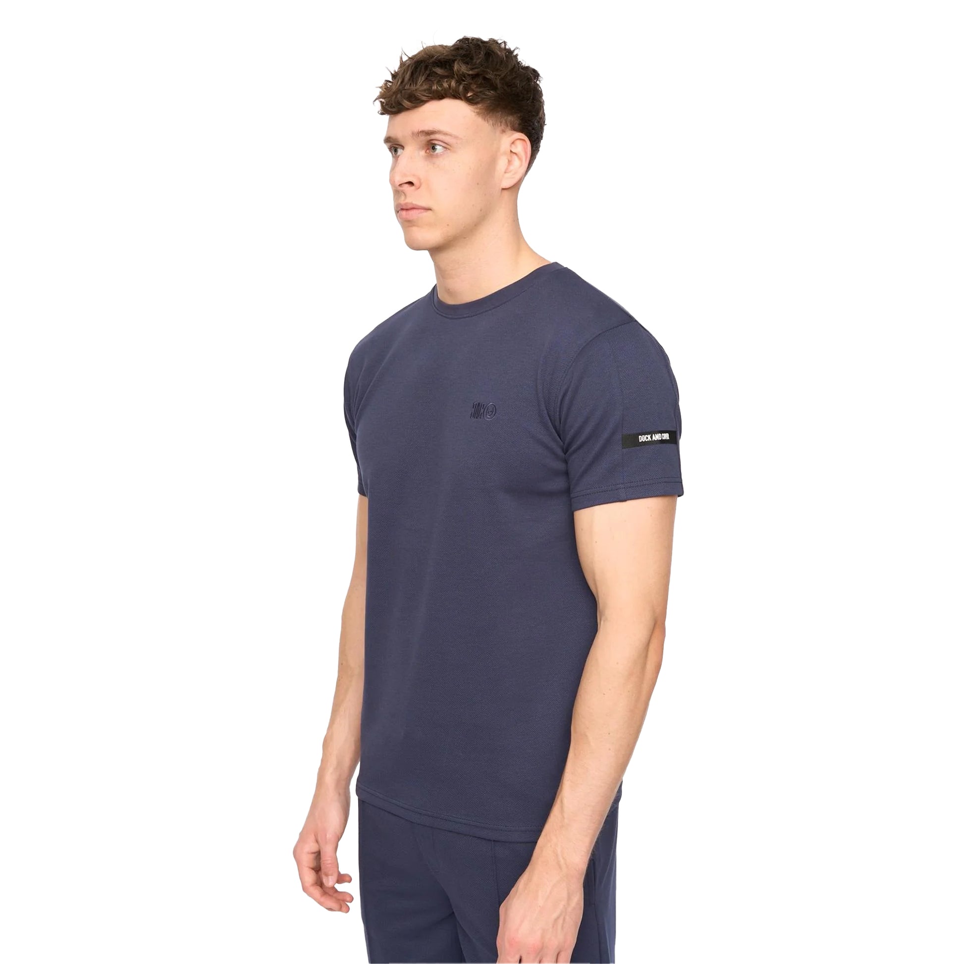 Blue - Side - Duck and Cover Mens Sherborn T-Shirt