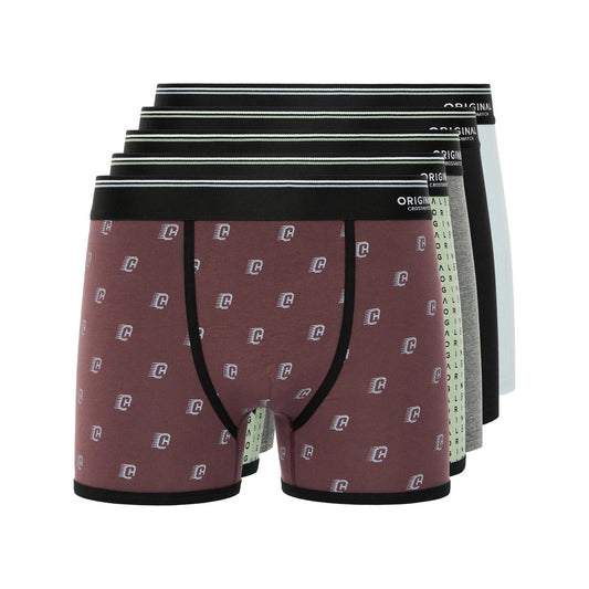 Multicoloured - Front - Crosshatch Mens Motifix Boxer Shorts (Pack of 5)