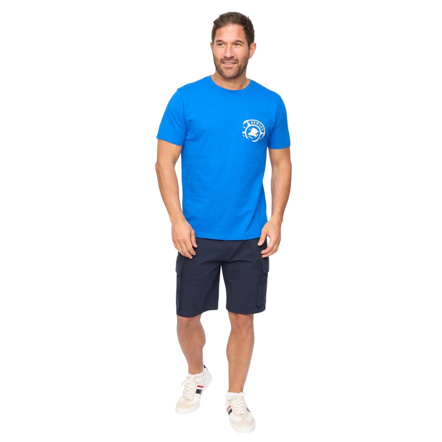 Mid Blue - Side - Bewley & Ritch Mens Kinson Cotton T-Shirt