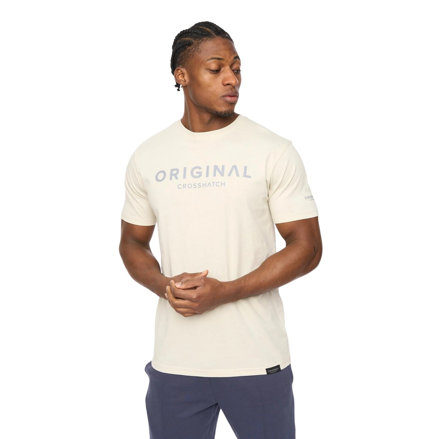 Neutral - Front - Crosshatch Mens Bardon Cotton T-Shirt