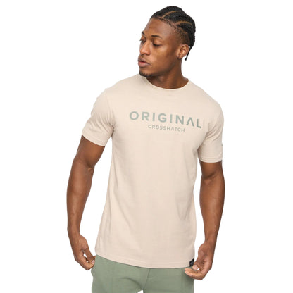 Light Stone - Front - Crosshatch Mens Bardon Cotton T-Shirt