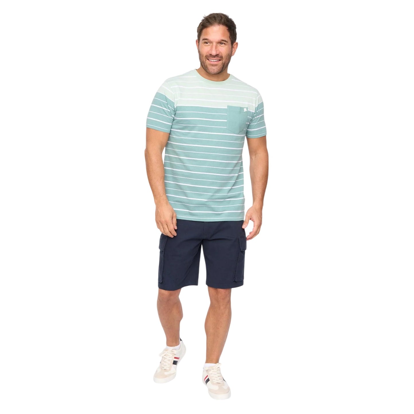 Teal Stripe - Side - Bewley & Ritch Mens Blaydon Short-Sleeved Everyday T-Shirt