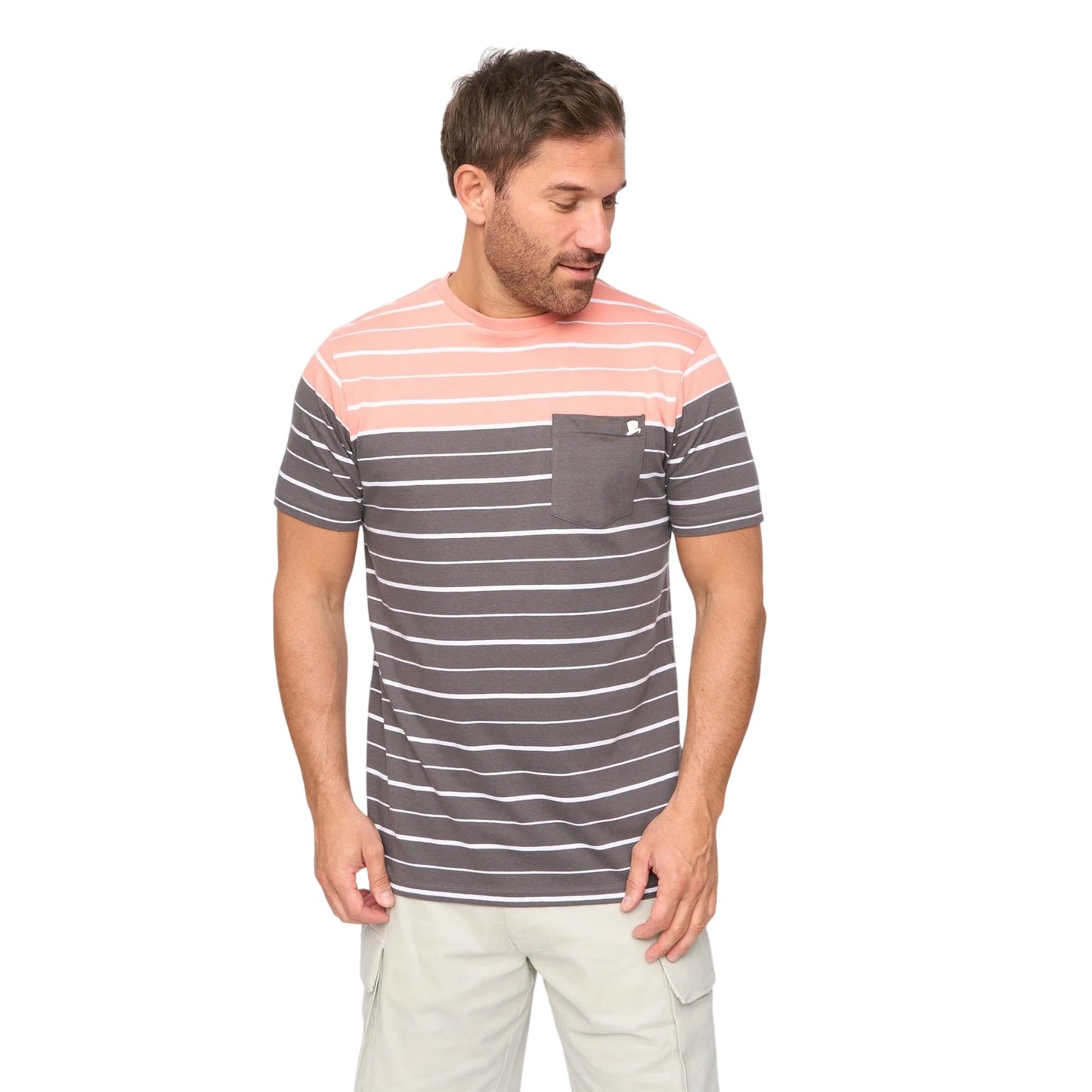 Charcoal Stripe - Front - Bewley & Ritch Mens Blaydon Short-Sleeved Everyday T-Shirt