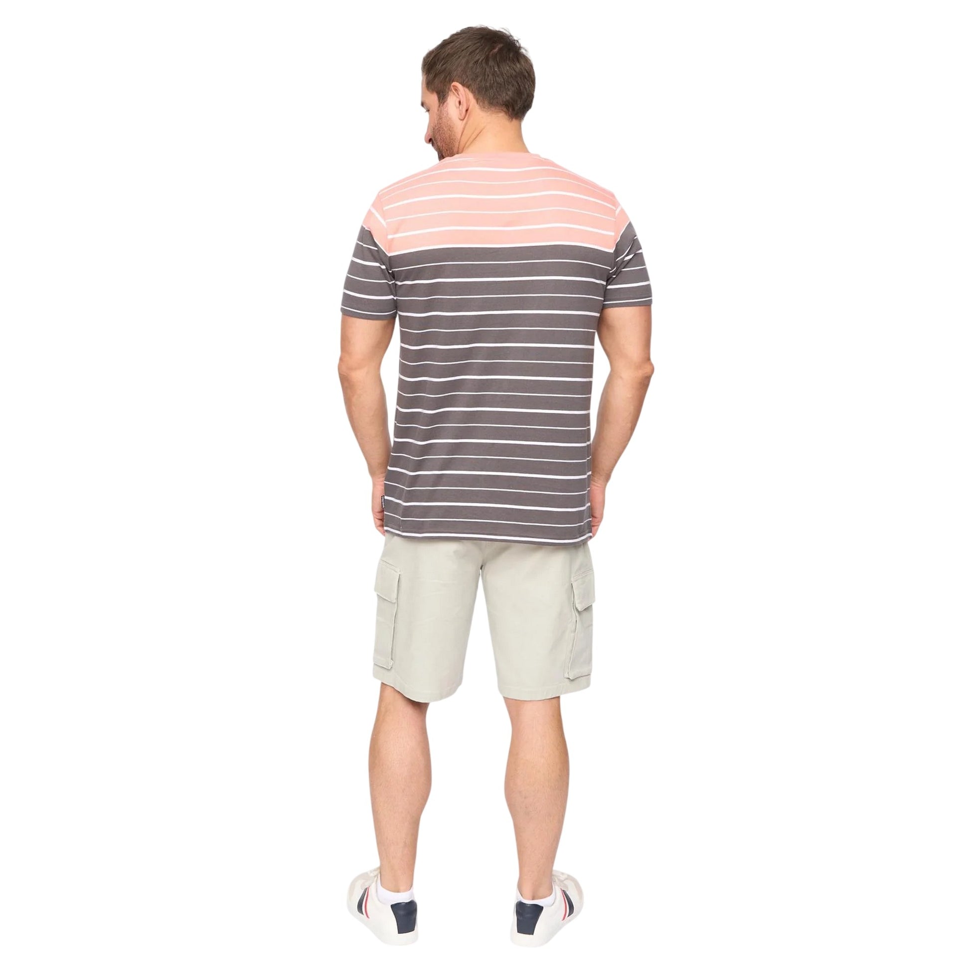 Charcoal Stripe - Back - Bewley & Ritch Mens Blaydon Short-Sleeved Everyday T-Shirt