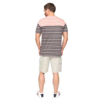 Charcoal Stripe - Back - Bewley & Ritch Mens Blaydon Short-Sleeved Everyday T-Shirt