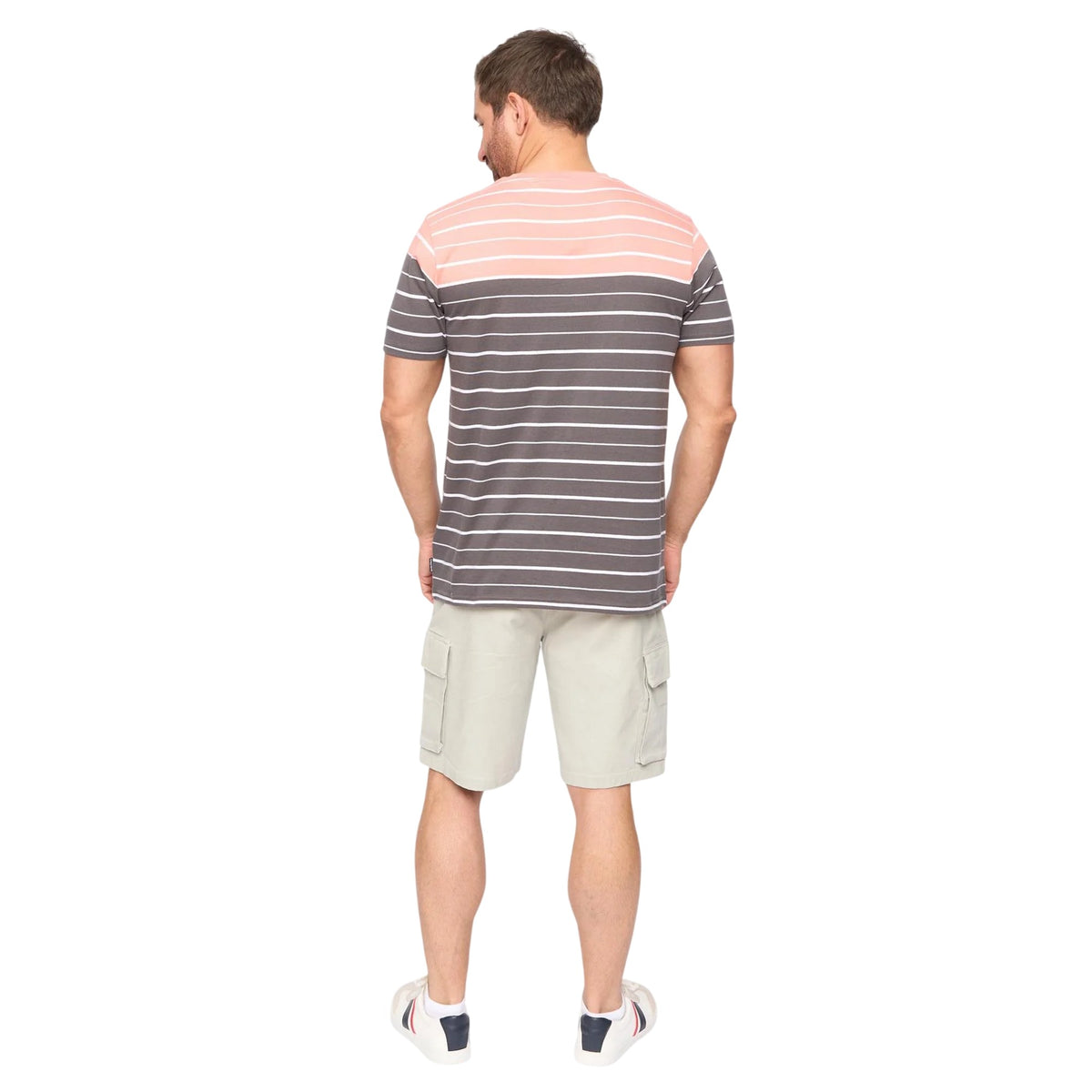 Charcoal Stripe - Back - Bewley & Ritch Mens Blaydon Short-Sleeved Everyday T-Shirt