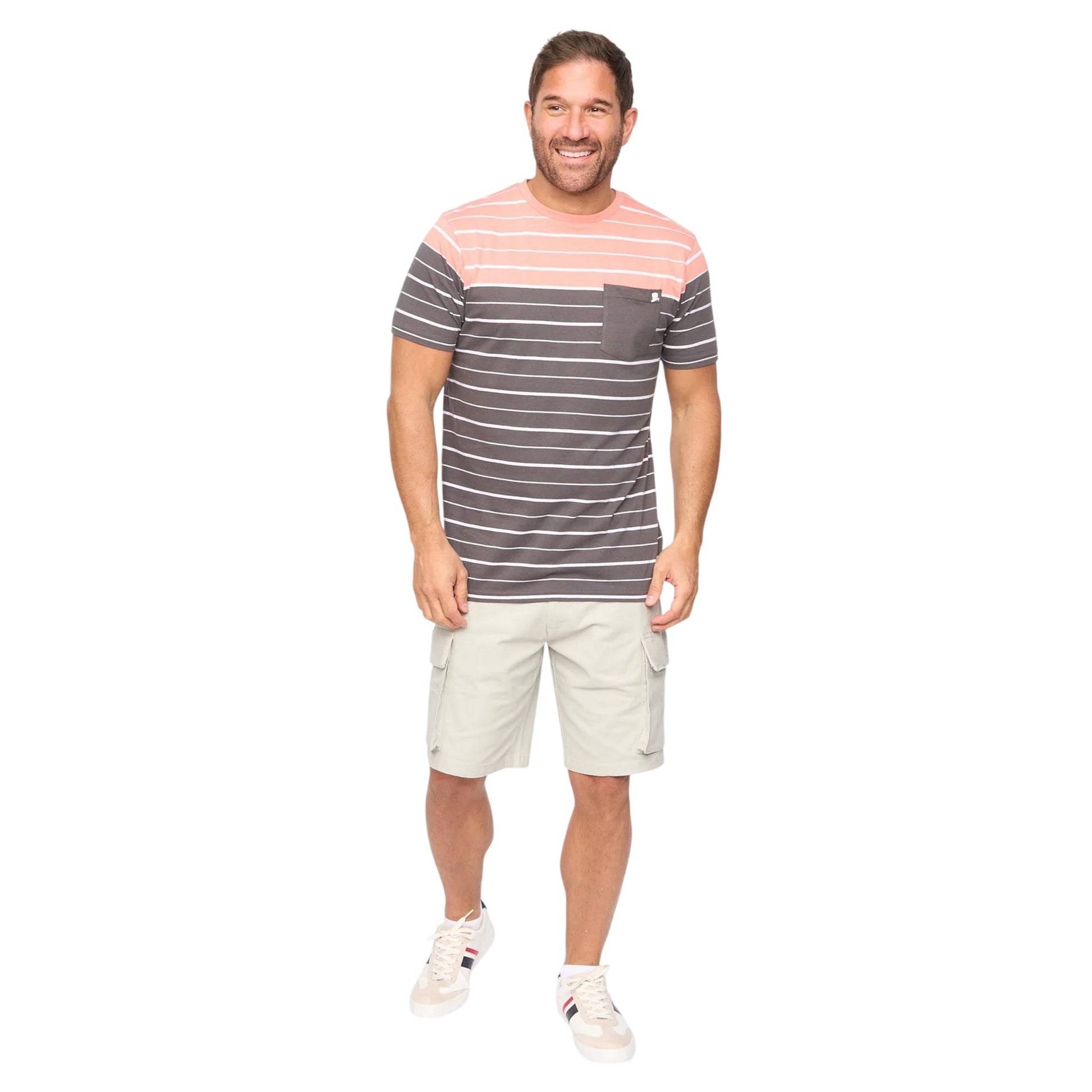 Charcoal Stripe - Side - Bewley & Ritch Mens Blaydon Short-Sleeved Everyday T-Shirt