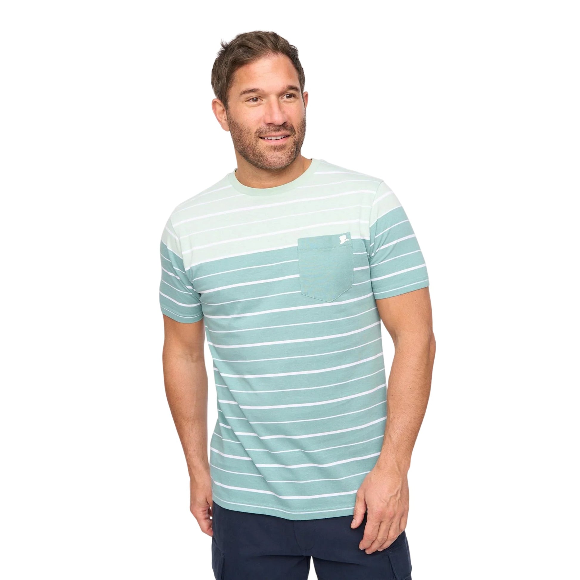 Teal Stripe - Front - Bewley & Ritch Mens Blaydon Short-Sleeved Everyday T-Shirt
