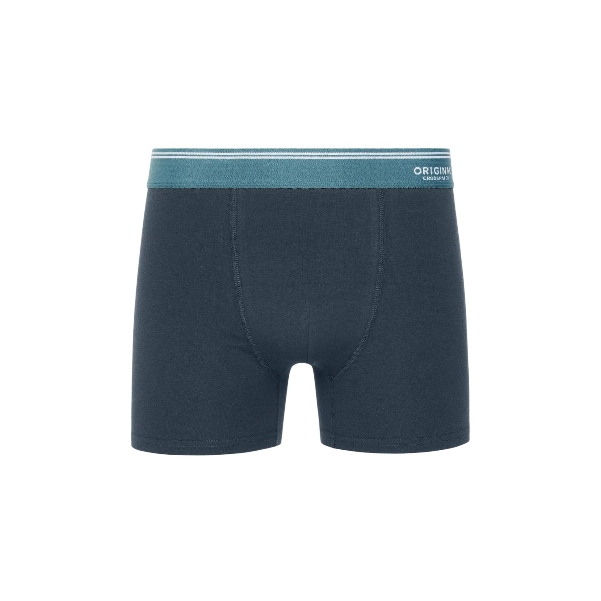 Blue - Close up - Crosshatch Mens Dringal Boxer Shorts (Pack of 5)