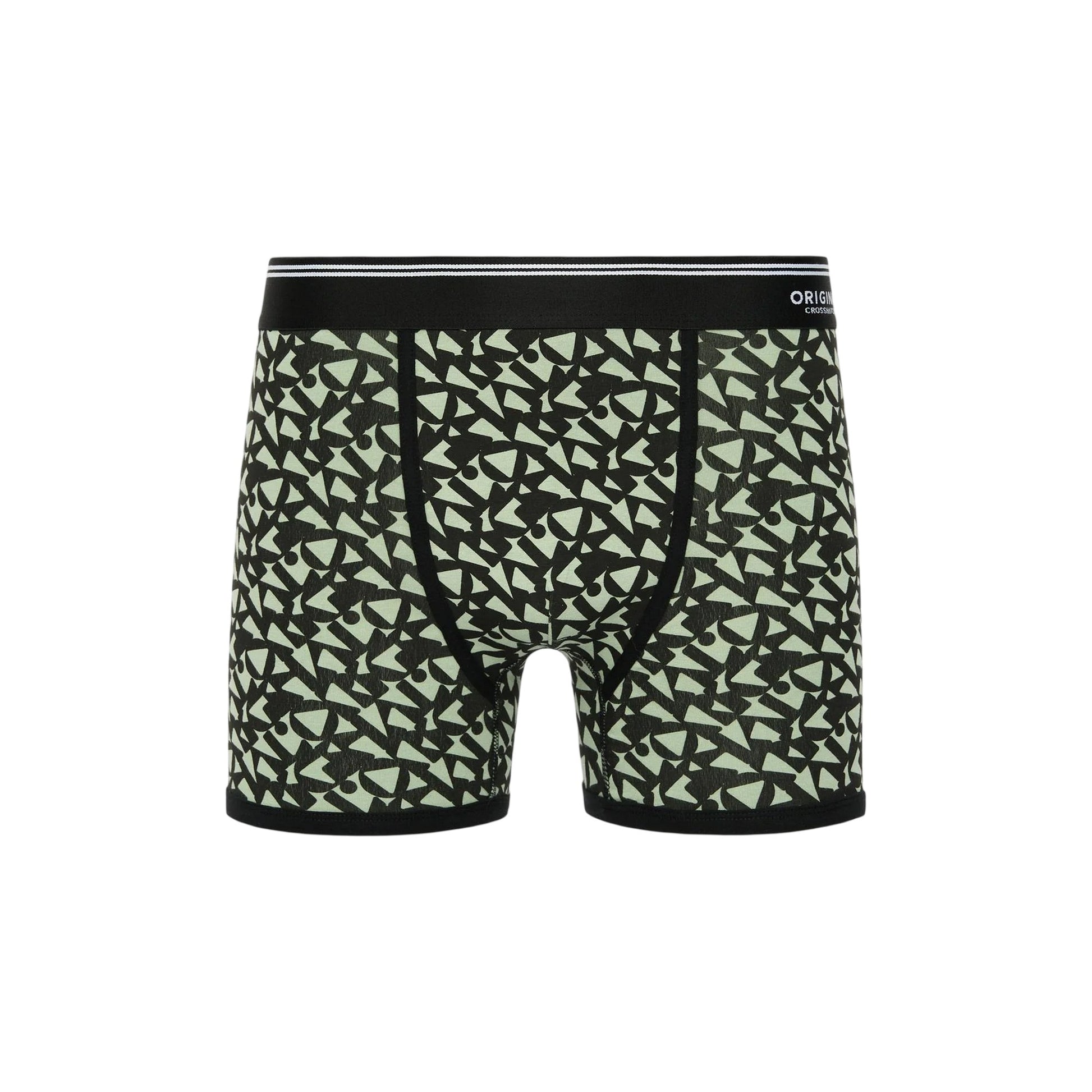 Green - Side - Crosshatch Mens Dringal Boxer Shorts (Pack of 5)