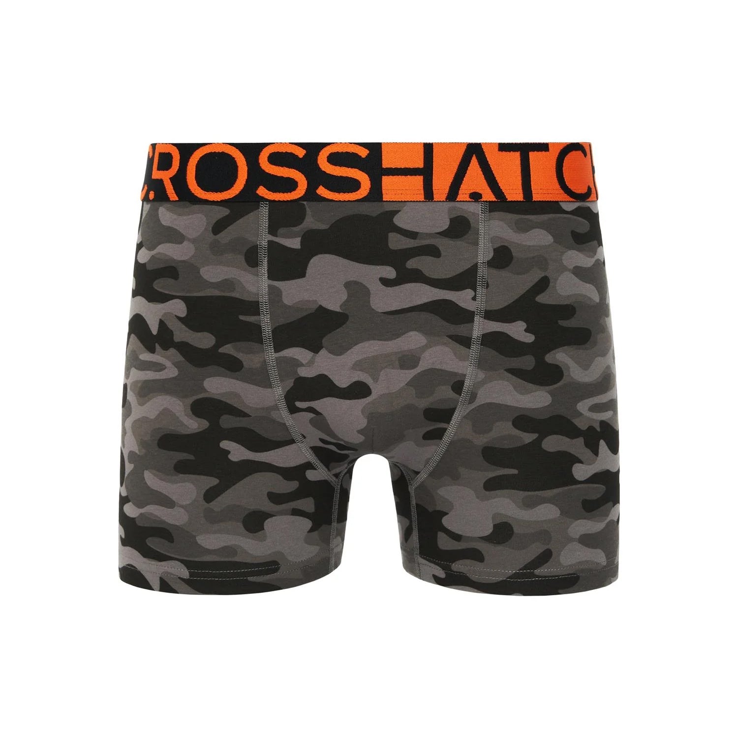 Orange - Side - Crosshatch Mens Endocamo Regular Boxer Shorts (Pack of 5)