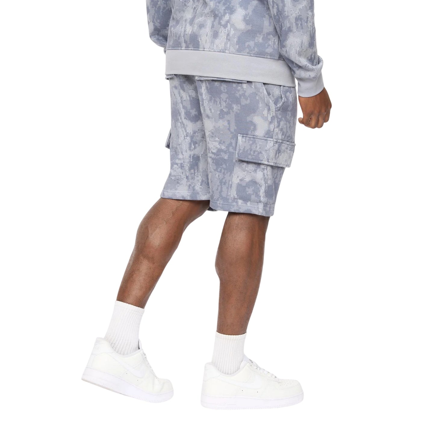 Light Steel Camo - Back - Crosshatch Mens Bardon Camo Cargo Shorts