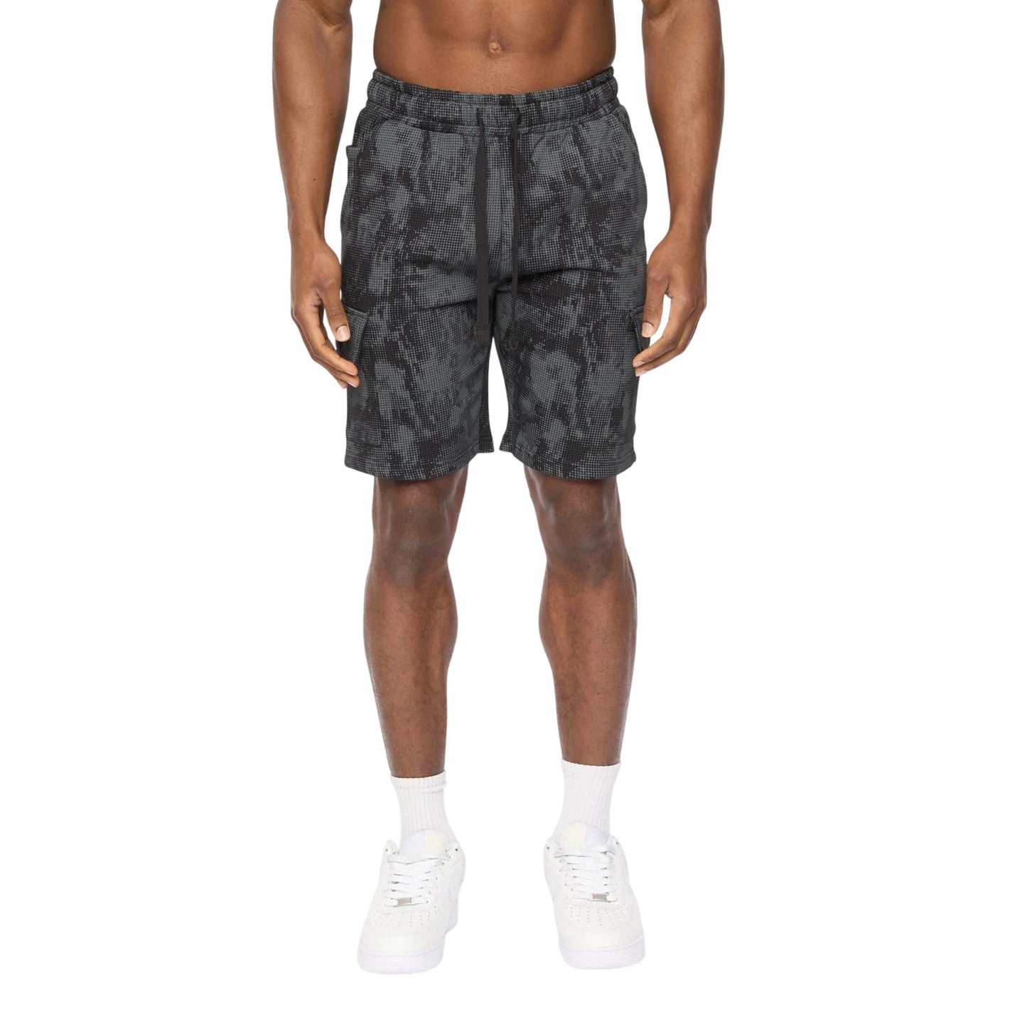 Black Camo - Front - Crosshatch Mens Bardon Camo Cargo Shorts