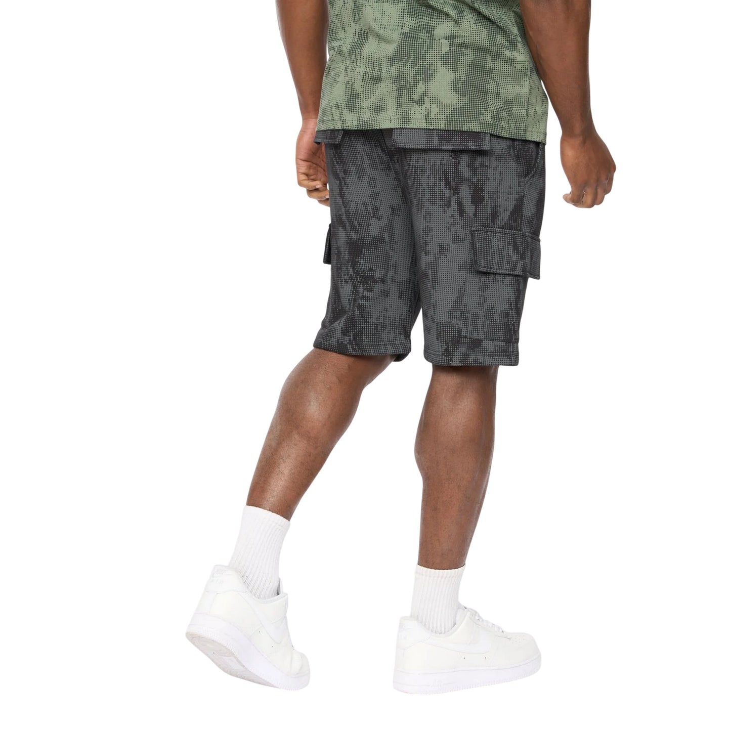 Black Camo - Back - Crosshatch Mens Bardon Camo Cargo Shorts