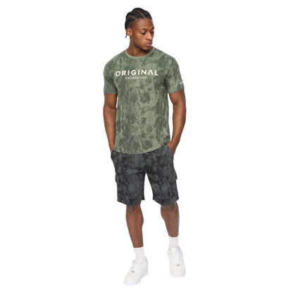 Black Camo - Side - Crosshatch Mens Bardon Camo Cargo Shorts