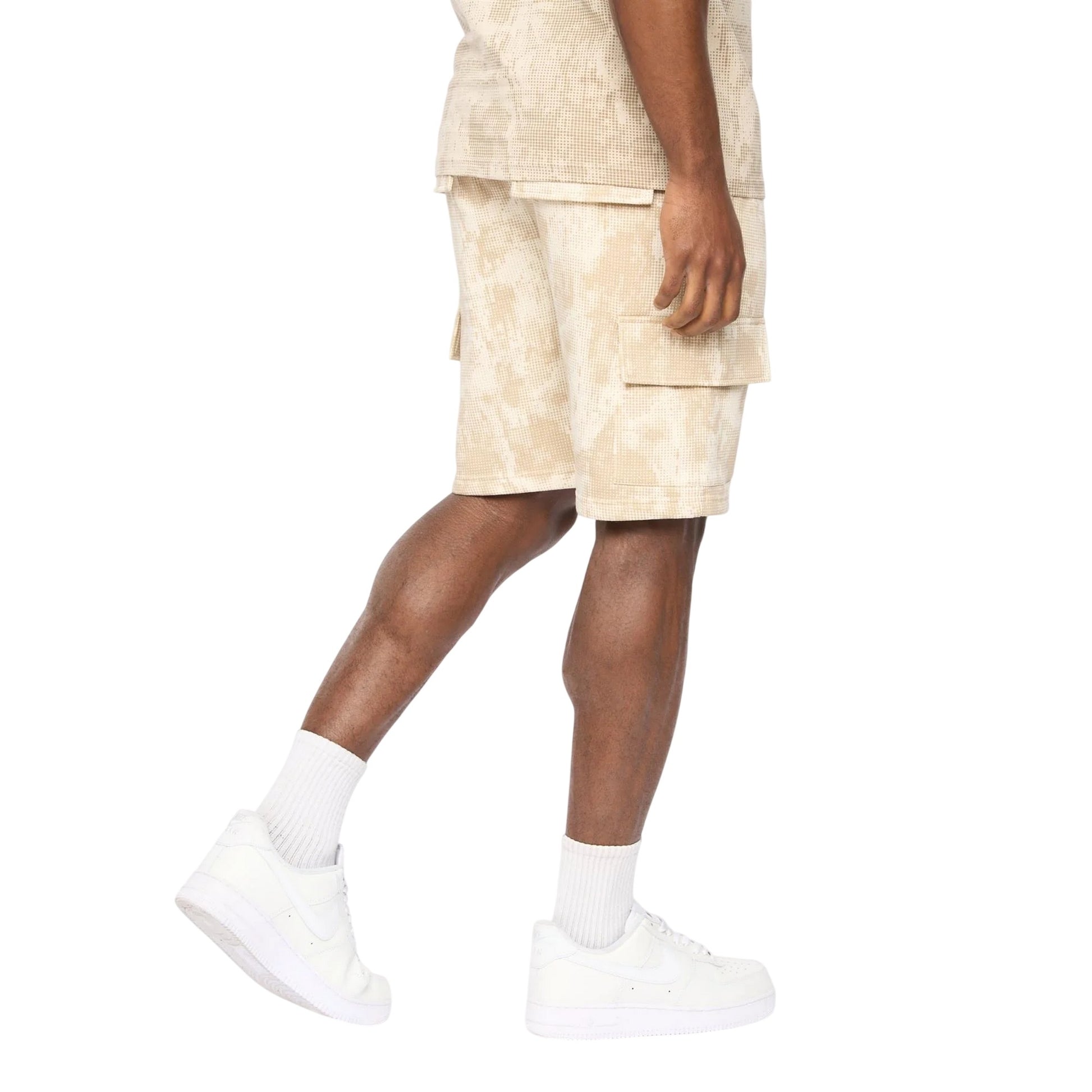 Neutral Camo - Back - Crosshatch Mens Bardon Camo Cargo Shorts