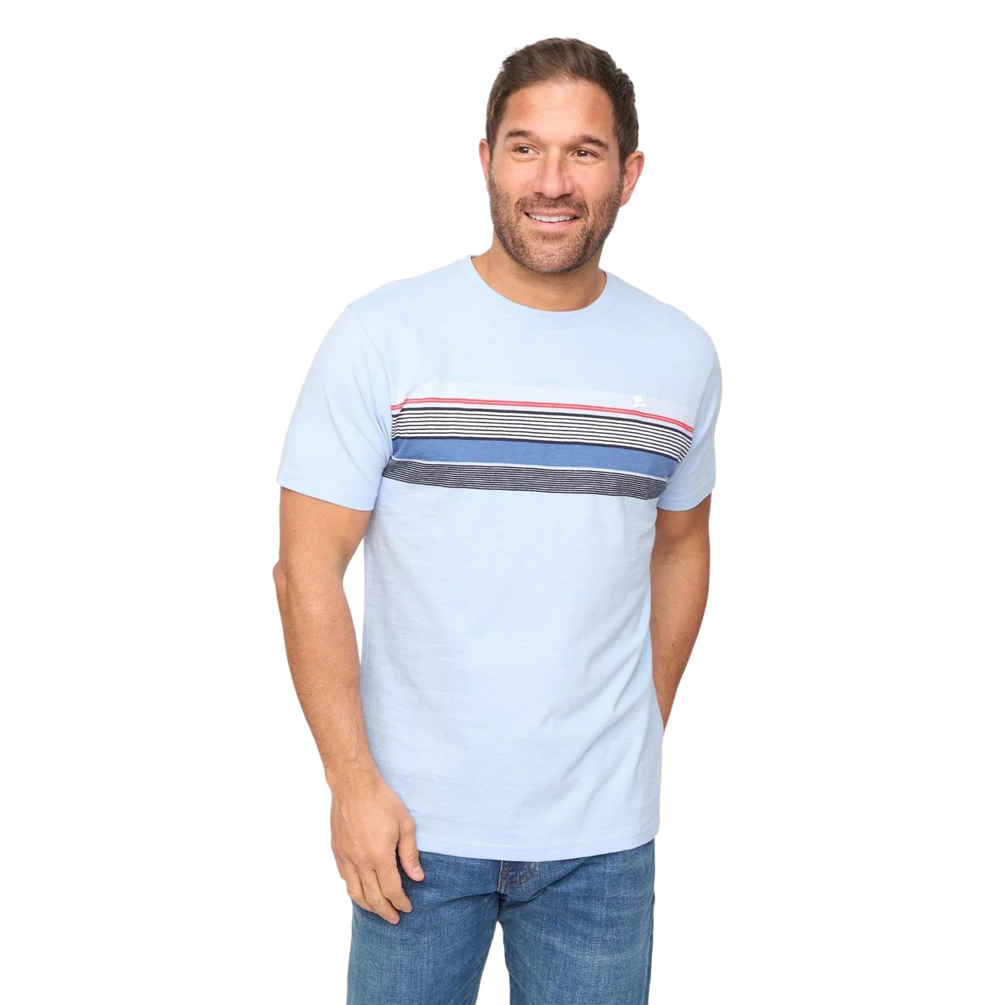 Light Blue Stripe - Front - Bewley & Ritch Mens Laylen T-Shirt