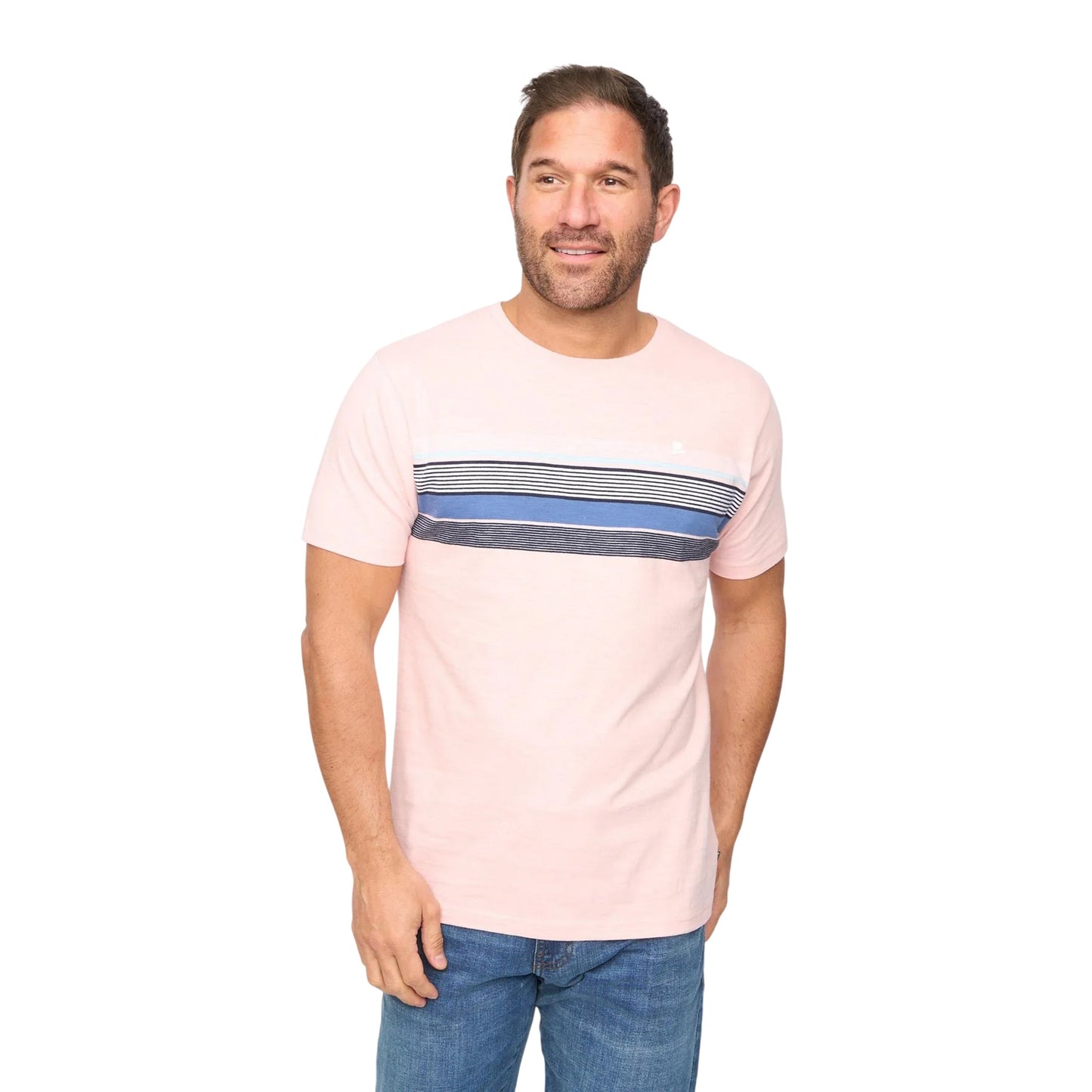 Pink Stripe - Front - Bewley & Ritch Mens Laylen T-Shirt