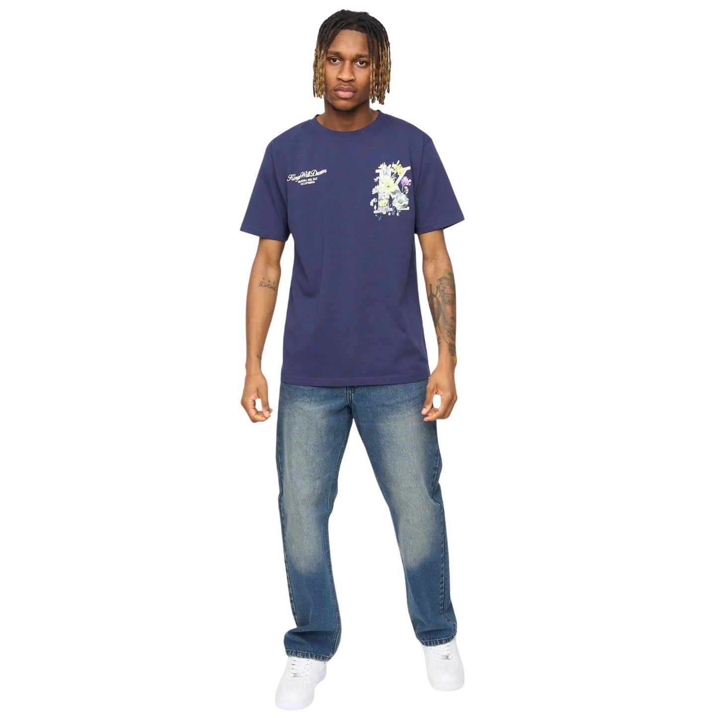 Navy - Side - Kings Will Dream Mens Garden Relaxed Fit T-Shirt