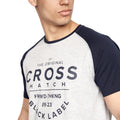 Grey Marl-Navy - Lifestyle - Crosshatch Mens Jimlars T-Shirt (Pack of 2)
