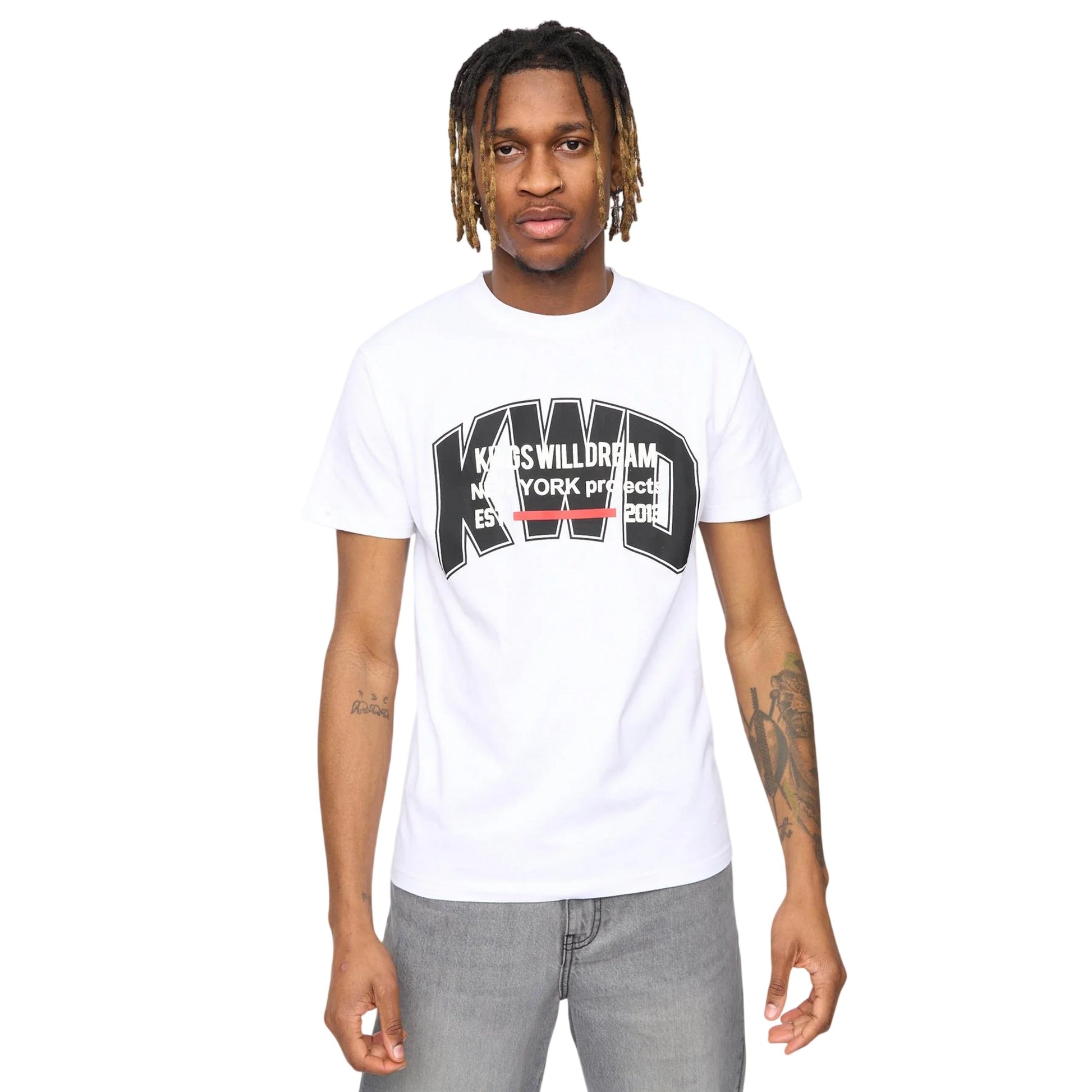 White - Front - Kings Will Dream Mens Typeover T-Shirt