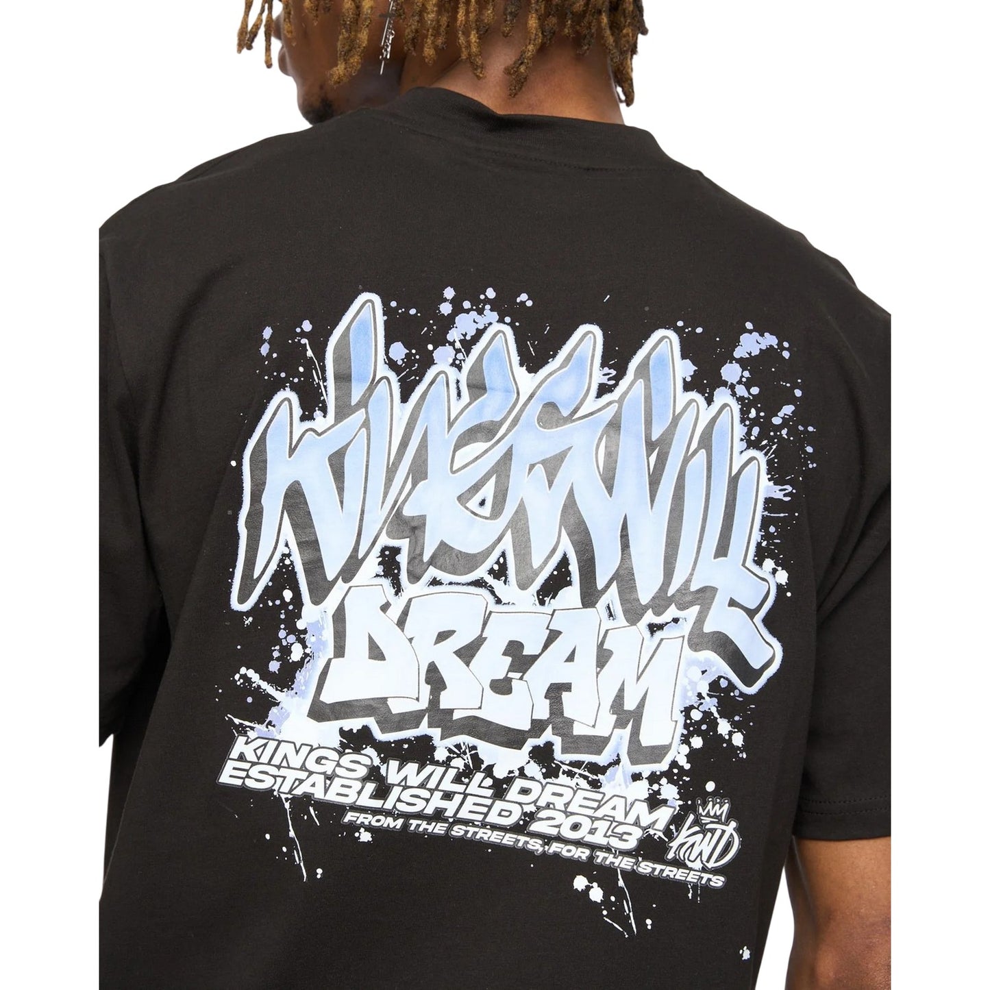 Black - Side - Kings Will Dream Mens Wildstyle Graffiti T-Shirt
