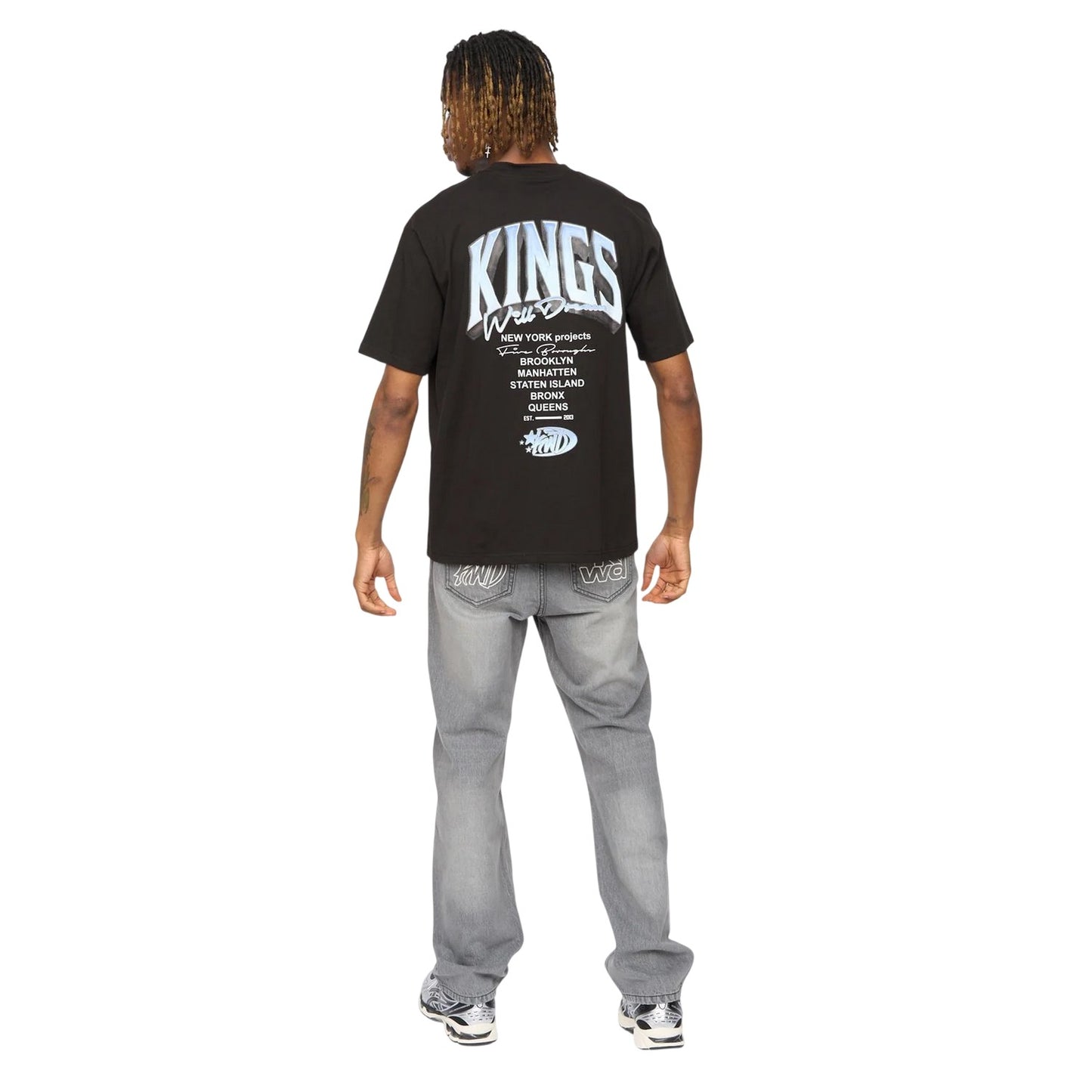 Black - Back - Kings Will Dream Mens Kingteam Oversized T-Shirt