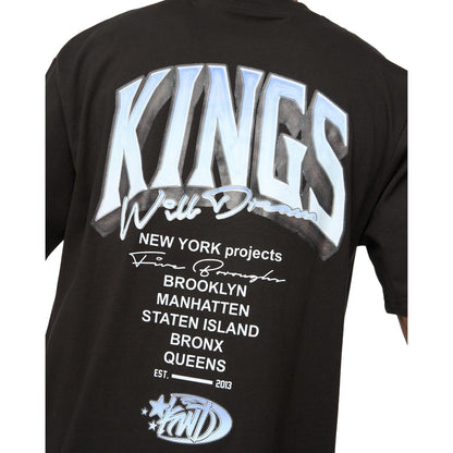 Black - Side - Kings Will Dream Mens Kingteam Oversized T-Shirt