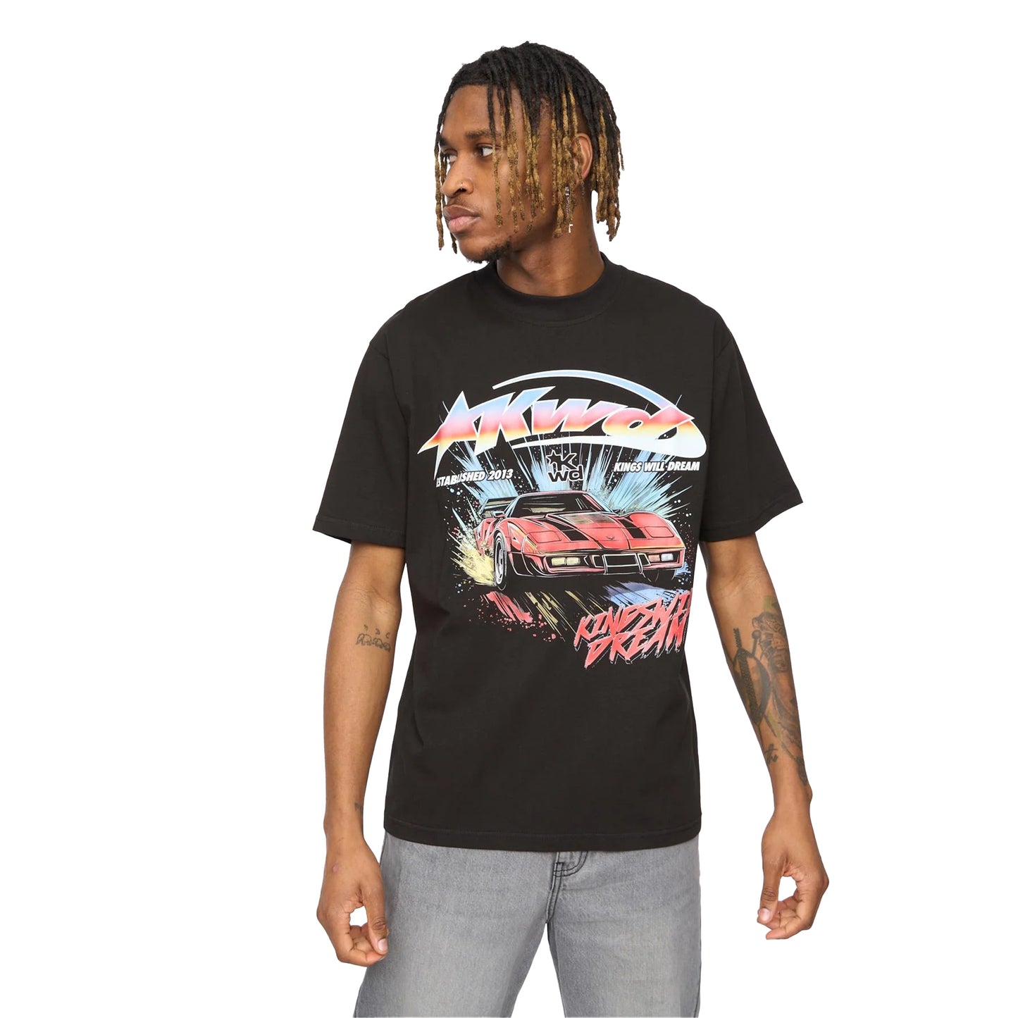 Black - Side - Kings Will Dream Mens Fastlane T-Shirt