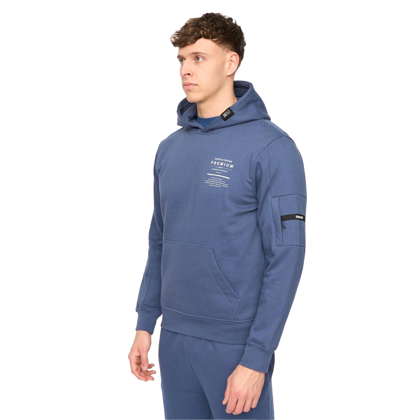 Denim Blue - Back - Duck and Cover Mens Rayland Cotton Blend Hoodie