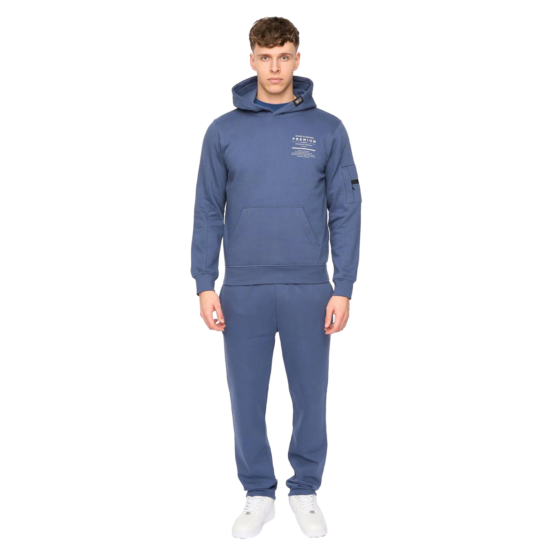 Denim Blue - Lifestyle - Duck and Cover Mens Rayland Cotton Blend Hoodie