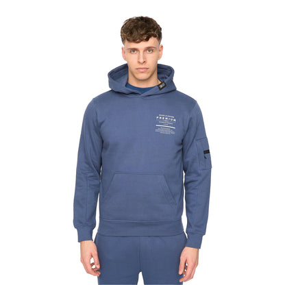 Denim Blue - Front - Duck and Cover Mens Rayland Cotton Blend Hoodie