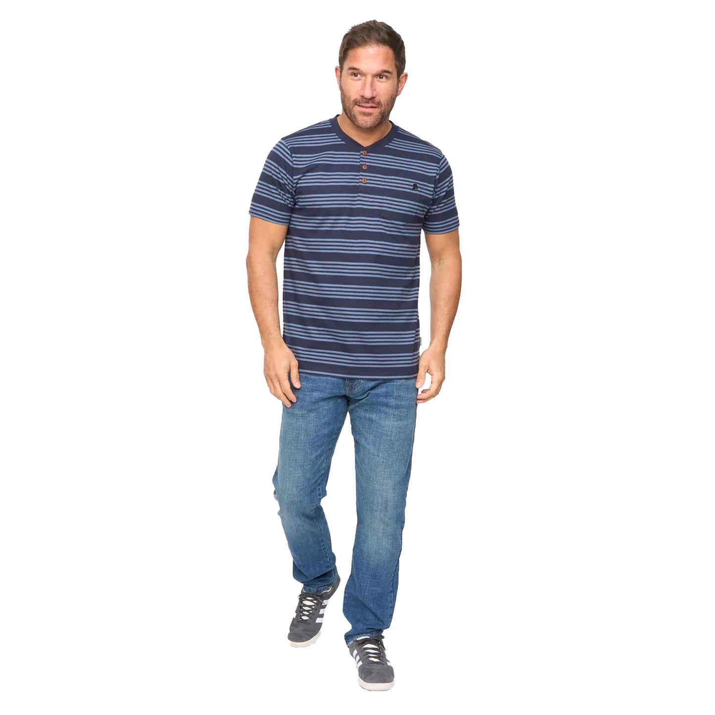 Navy Slub - Side - Bewley & Ritch Mens Brigman Slub T-Shirt