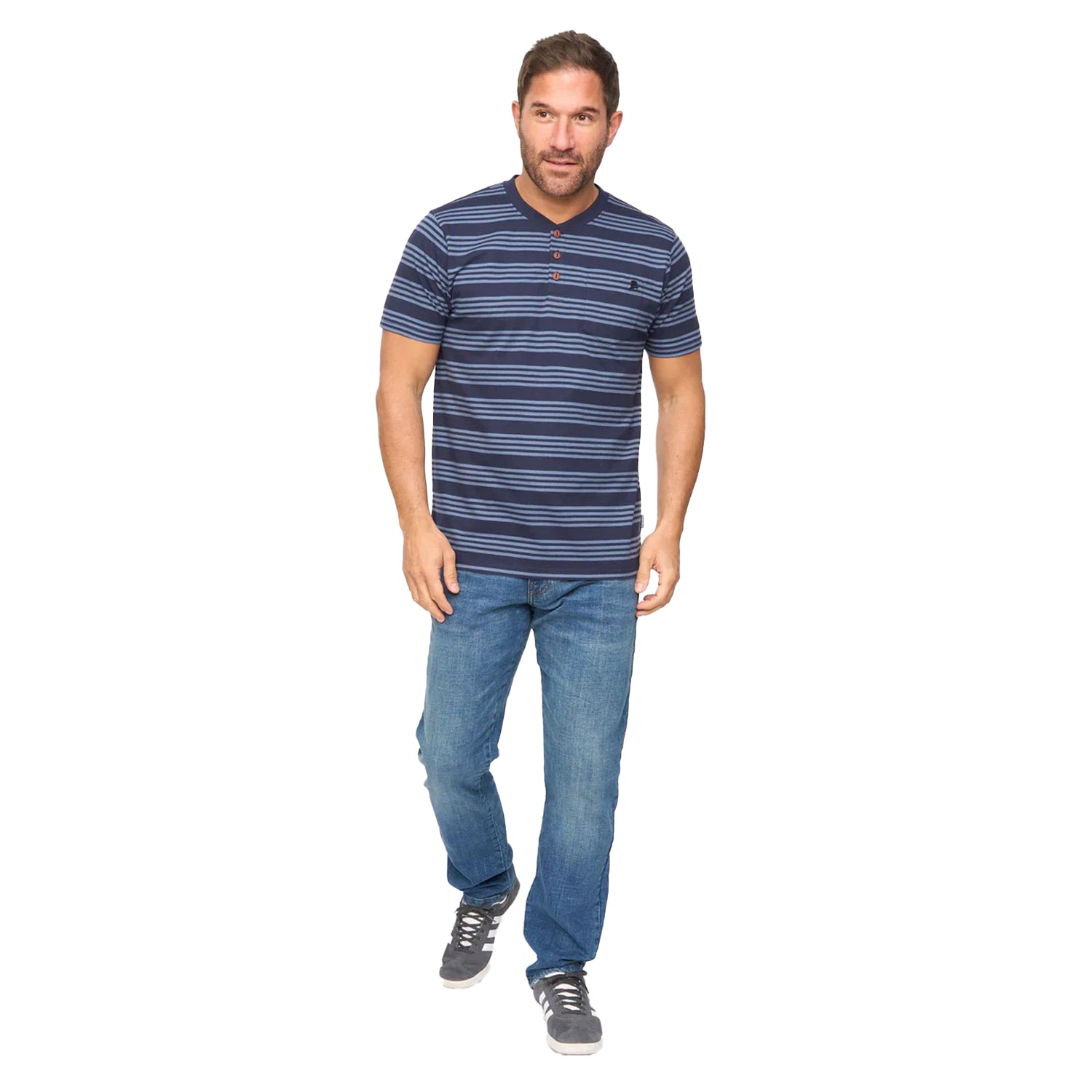 Navy Slub - Side - Bewley & Ritch Mens Brigman Slub T-Shirt