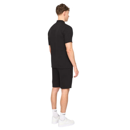 Black - Back - Duck and Cover Mens Sherborn Cotton Polo Shirt