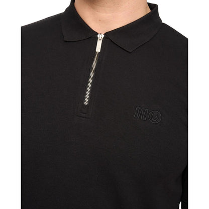 Black - Side - Duck and Cover Mens Sherborn Cotton Polo Shirt