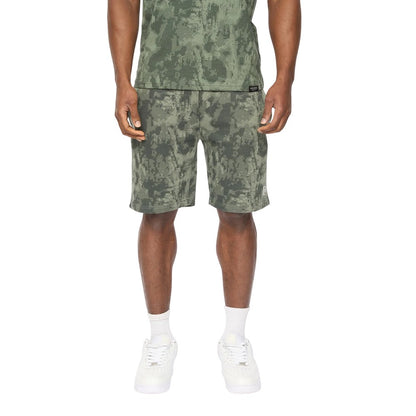 Olive Camo - Front - Crosshatch Mens Bardon Camo Sweat Shorts