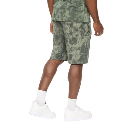 Olive Camo - Back - Crosshatch Mens Bardon Camo Sweat Shorts
