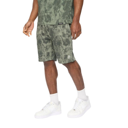 Olive Camo - Side - Crosshatch Mens Bardon Camo Sweat Shorts