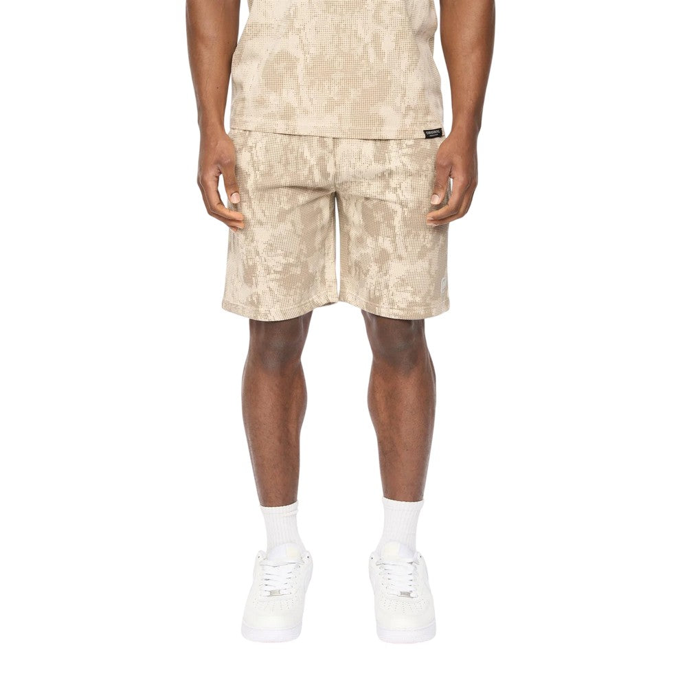 Light Stone Camo - Front - Crosshatch Mens Bardon Camo Sweat Shorts