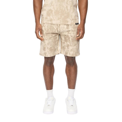 Light Stone Camo - Front - Crosshatch Mens Bardon Camo Sweat Shorts