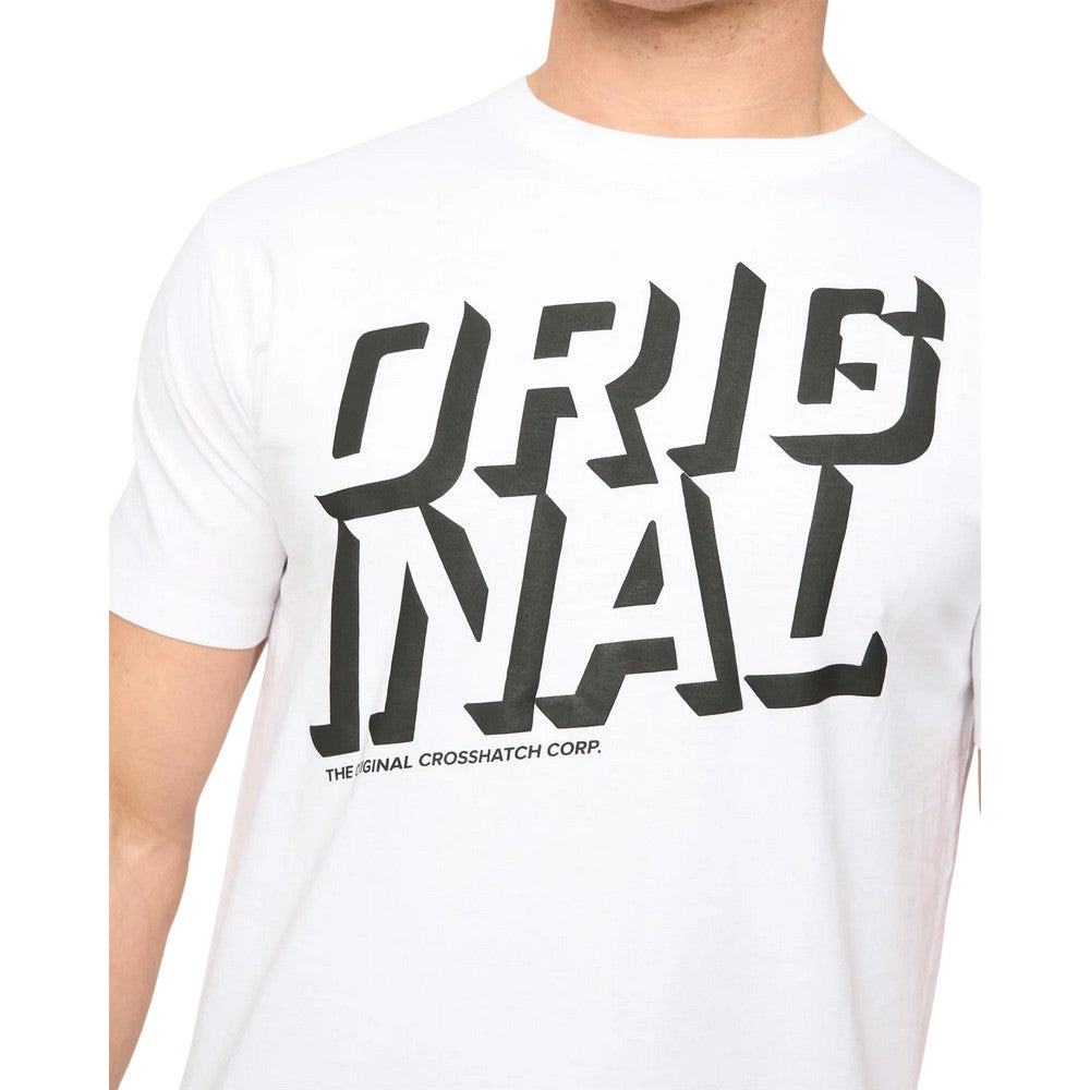 White - Side - Crosshatch Mens Protrax Cotton T-Shirt