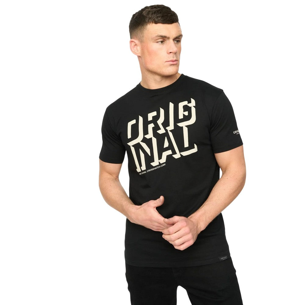 Black - Lifestyle - Crosshatch Mens Protrax Cotton T-Shirt
