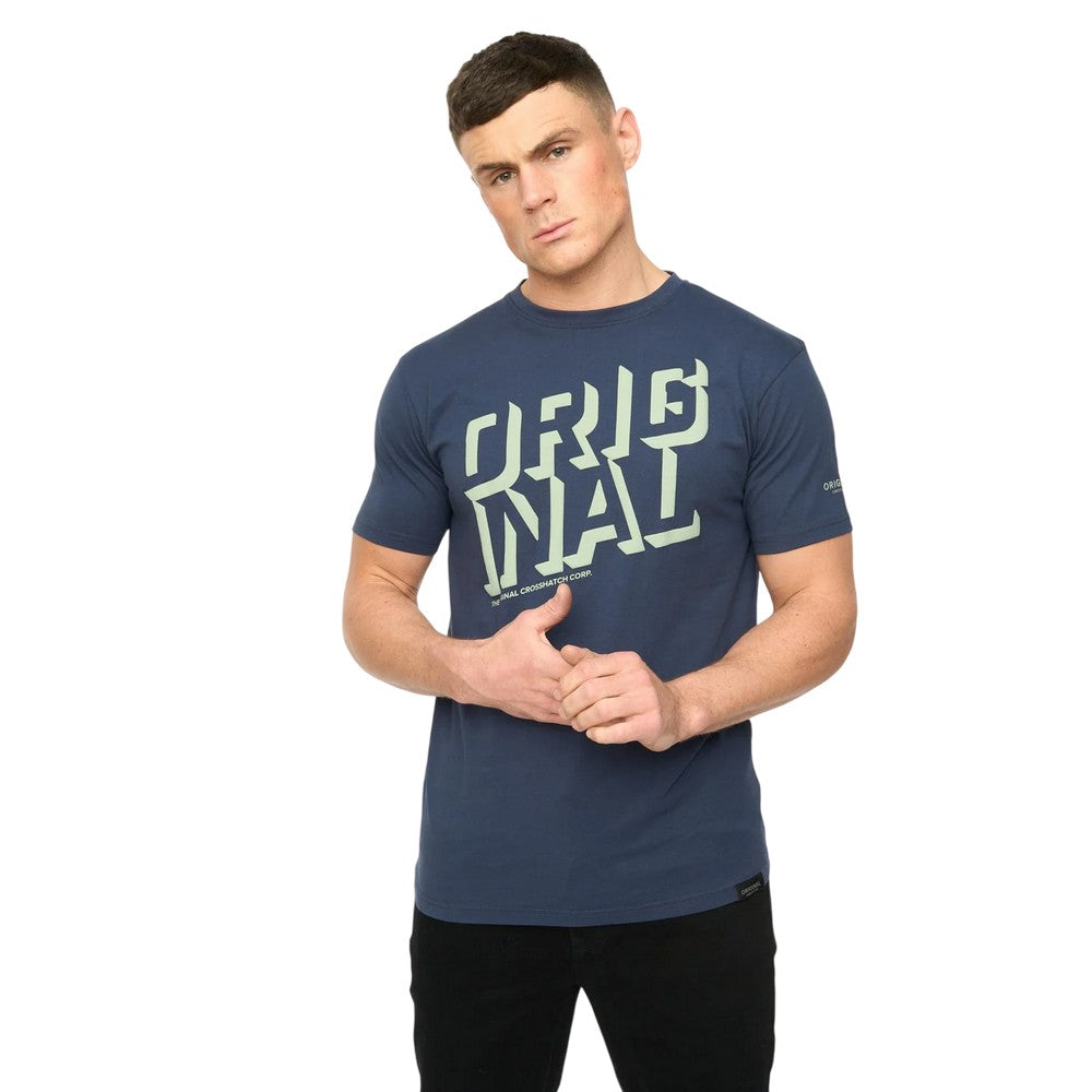 Navy - Lifestyle - Crosshatch Mens Protrax Cotton T-Shirt
