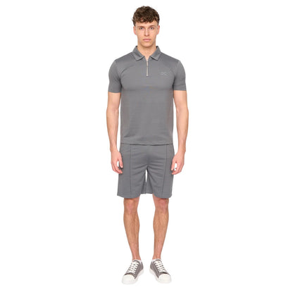 Grey - Front - Duck and Cover Mens Medford Pintuck Everyday Polo and Shorts Set